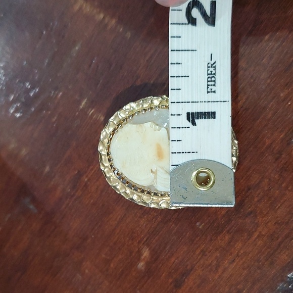 VINTAGE AGED VICTORIAN PENDANT BROOCH PIN GOLDTONE - Picture 9 of 9